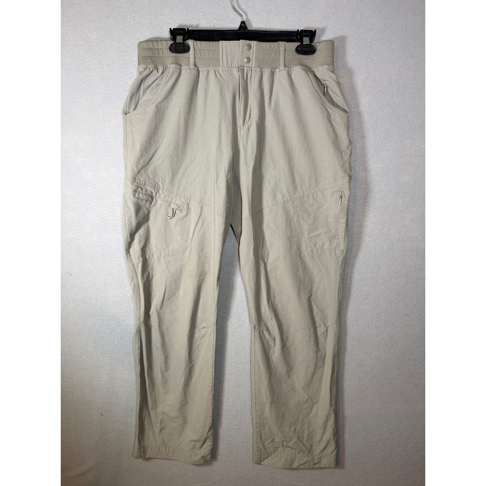 Simms Fishing Products Mens L Khaki Nylon Spandex Hiking Pants Outdoor Stretch L